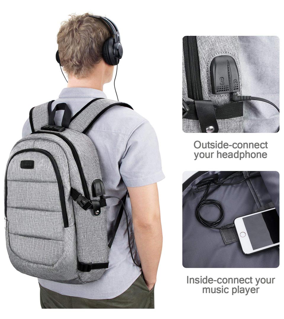 YOREPEK Large Backpack With USB Charging Port