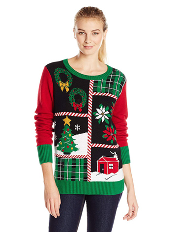 Christmas Ugly Sweater Co Patchwork LIGHT-UP Sweater