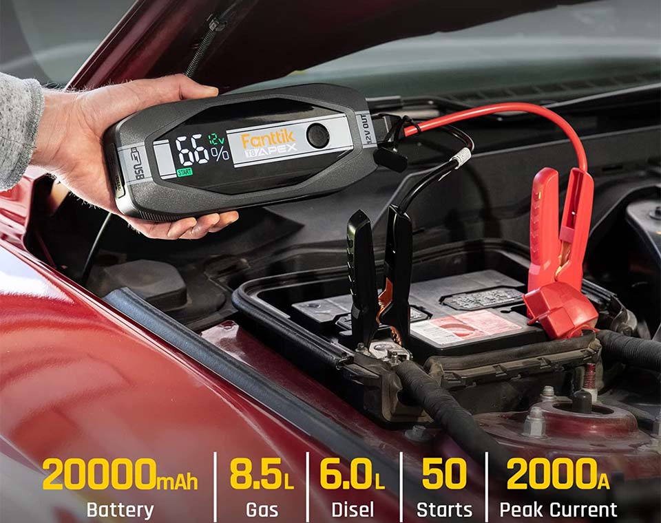 FANTTIK 2000 Amp Jump Starter With Two-Way Fast Charging