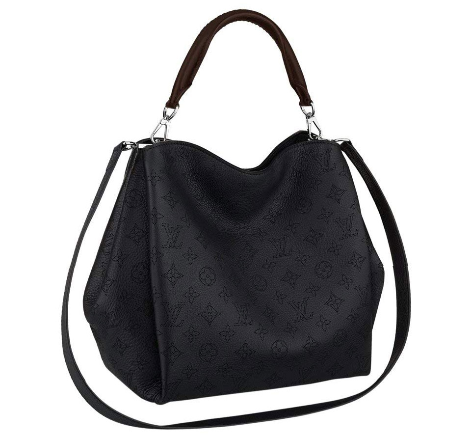 Louis Vuitton Mahina Calf Leather Babylone PM Noir Shoulder Handbag 