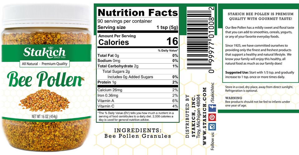 Stakich Bee Pollen Granules