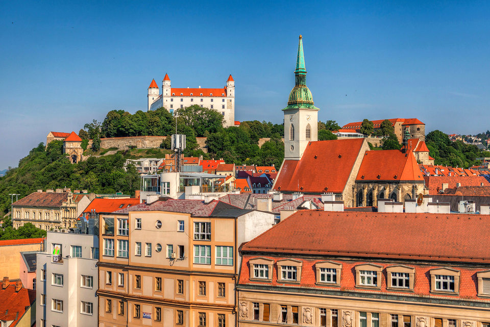 Bratislava castle and the St. Martin’s cathedral, Slovakia