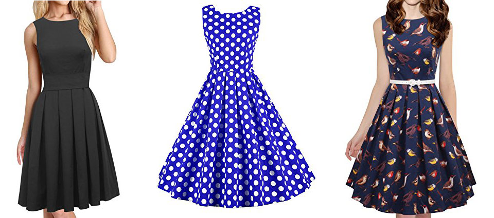 LUOUSE Vintage Inspired 1950s Sleeveless Dress