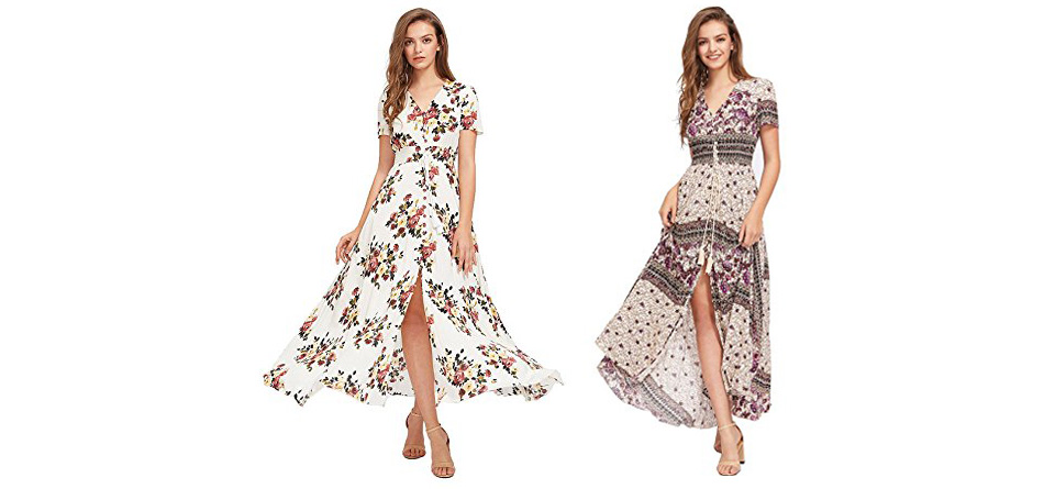Milumia Split Floral Print Maxi Dress