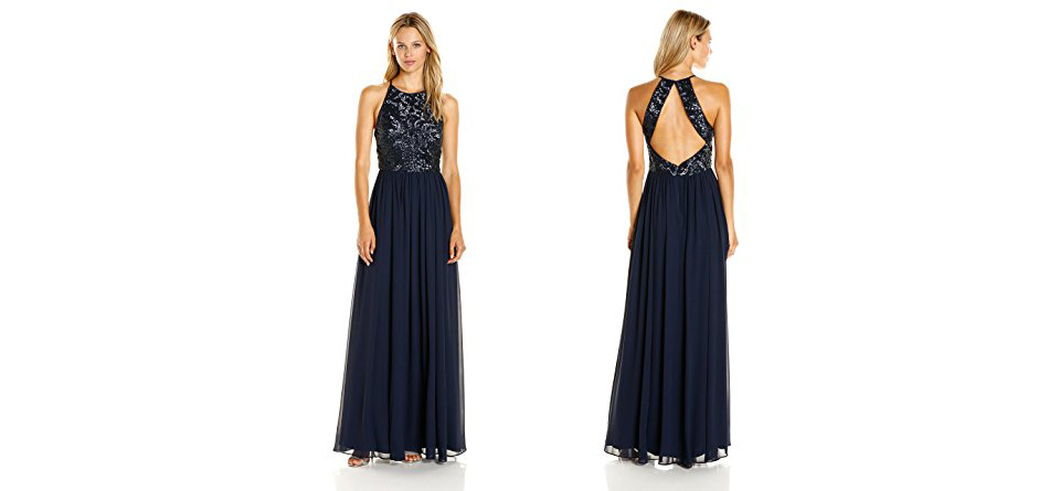 Vera Wang Sequins and Chiffon Gown