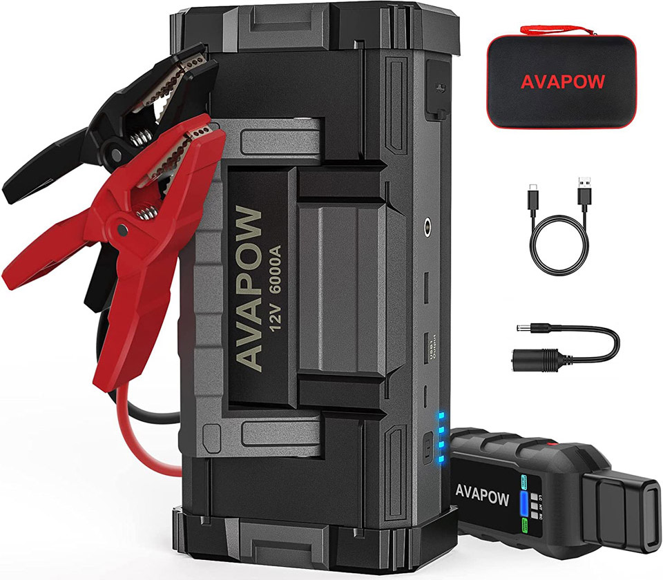 AVAPOW 6000A Car Battery Jump Starter For All Gas Or Up To 12L Diesel