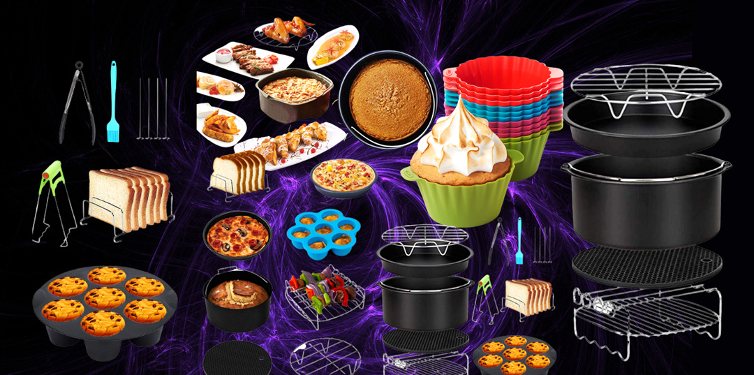 18cm or 21cm Air Fryer Silicone Cupcake Mold Air Fryer Accessories Universal Chocolate Muffin Cake Mold