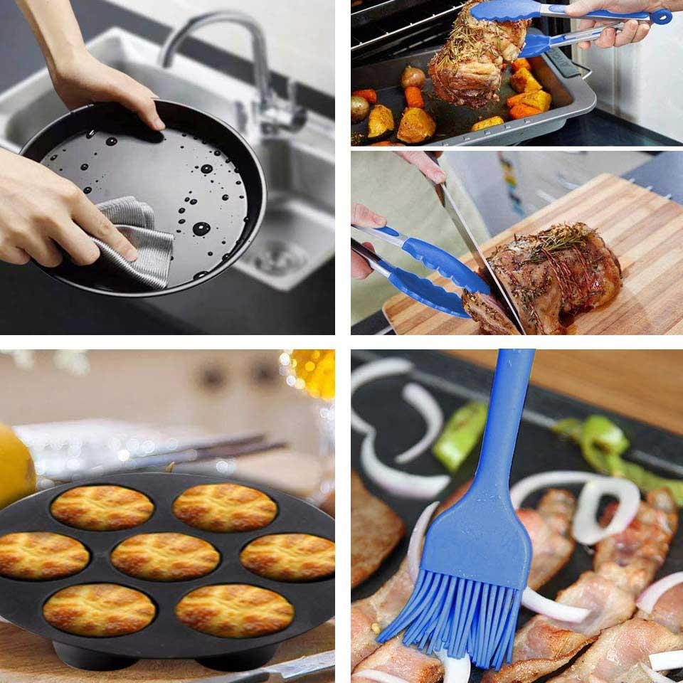 demedo air fryer accessories, non-stick muffin pans egg pans for baking,  silicone muffin top pans for breakfast egg sandwiches, air