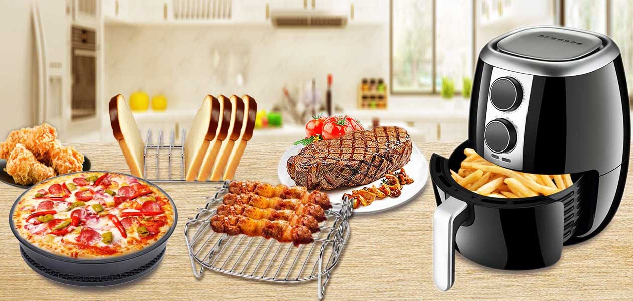 Universal Air Fryer Accessories Kit Includes Baking Tray, Silicone Mat,  Oil-proof Tray And Grilling Rack