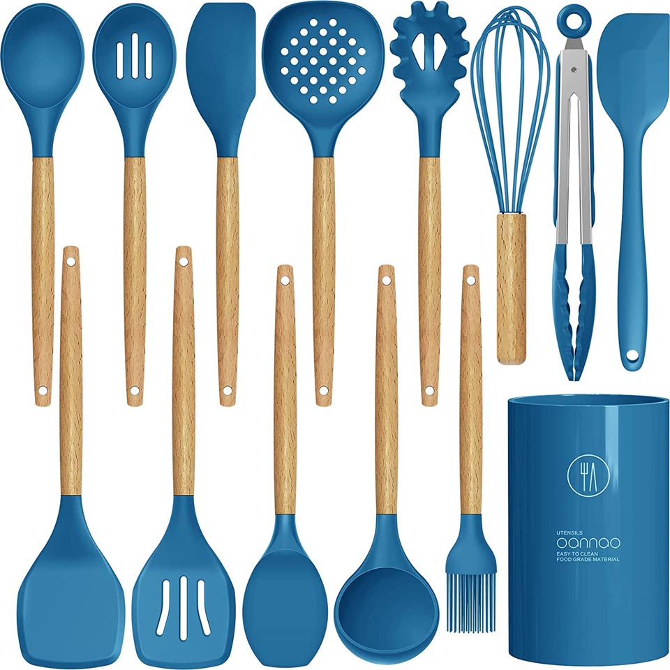 Oannao 14-Piece Silicone Cooking Utensil Set 