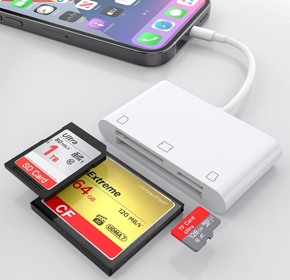 Rocketek CF SD Card Reader For iPad And iPhone