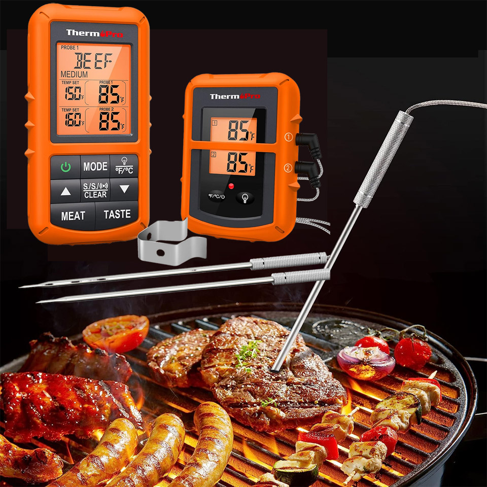 ThermoPro 500FT Wireless Meat Thermometer With Dual Meat Probe